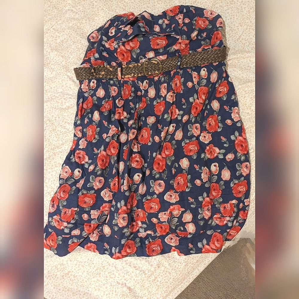 Vintage Torrid Floral Strapless Sweetheart Neckline Dress Size 18